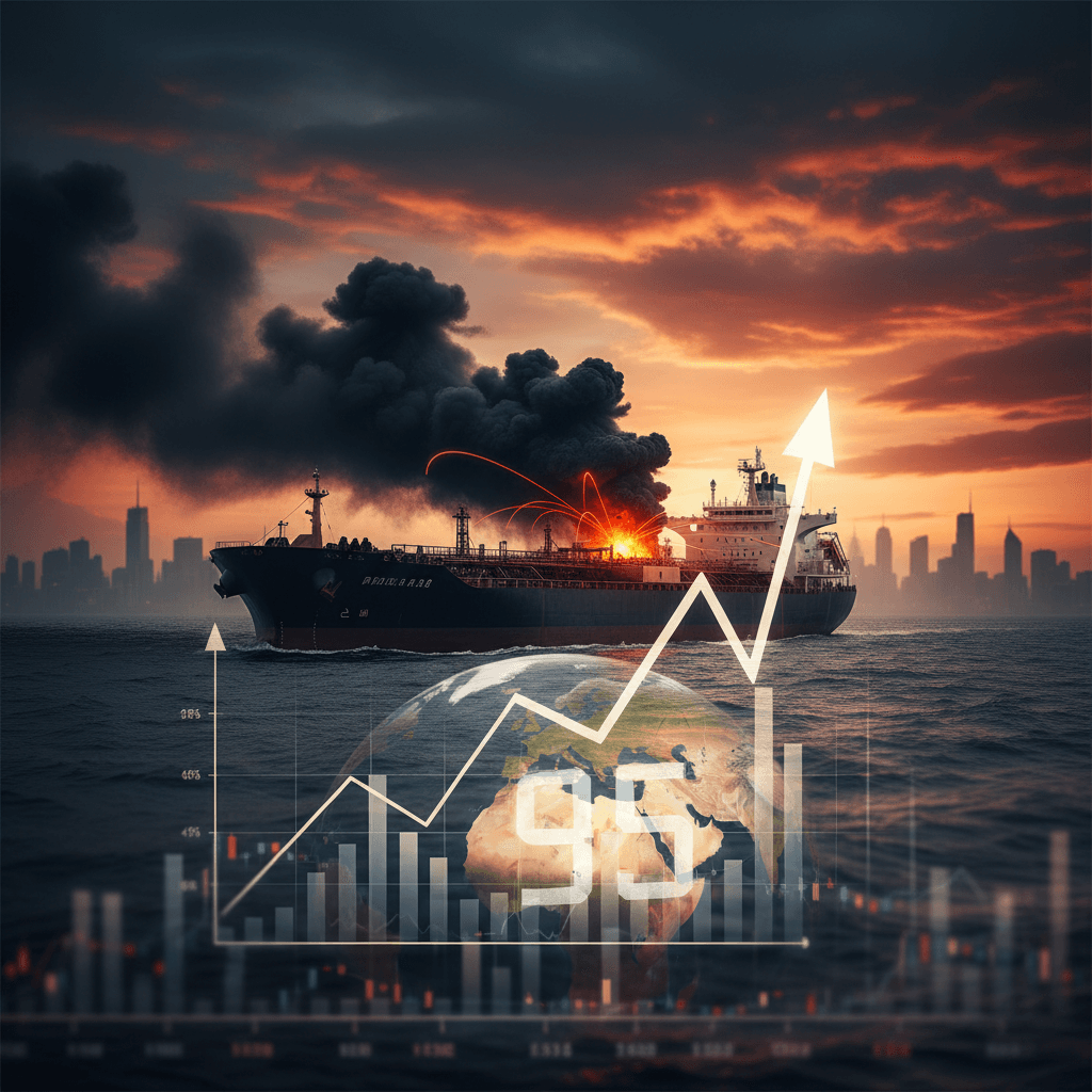 이스라엘 이란 전쟁 확대, 유조선 피격에 WTI 95달러 육박