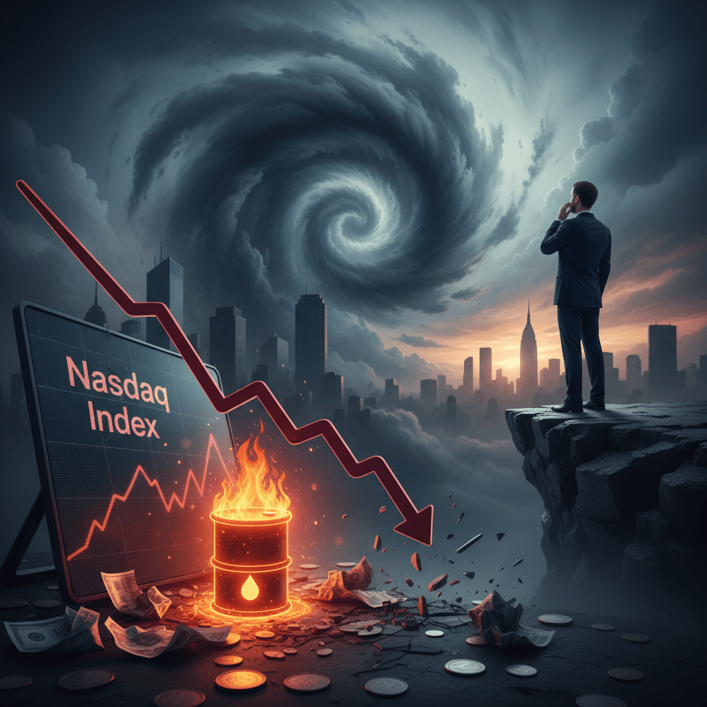 나스닥 지수 2% 급락, 100달러 위협하는 유가가 발목 잡았나?