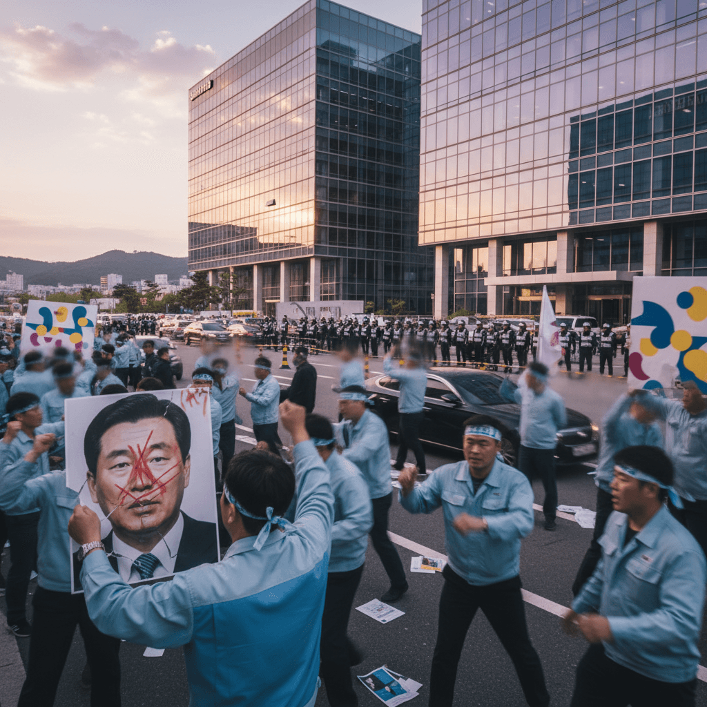 삼성전자 노조, 이재용 사진 훼손하며 시위…초유의 노사 갈등 파장은?