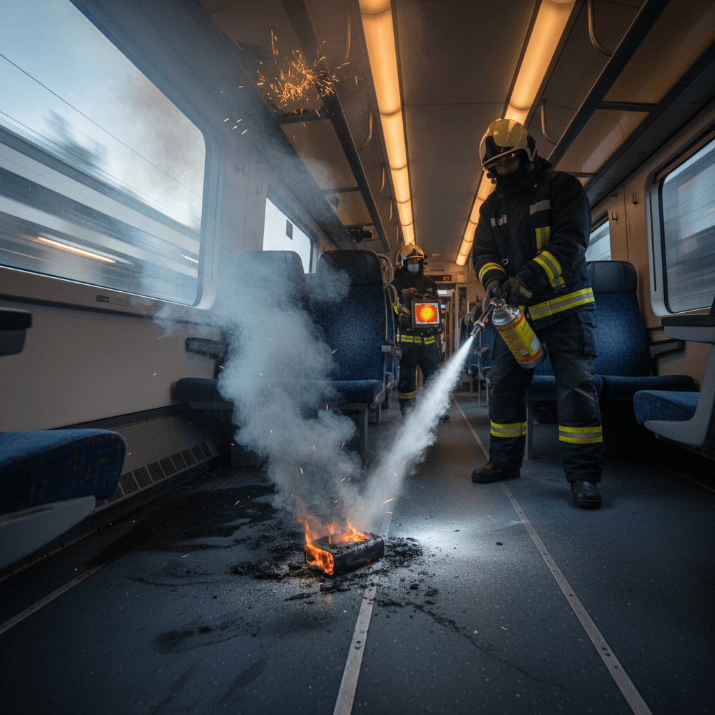 달리던 열차서 화재, 보조배터리 화재 원인과 대처법은?