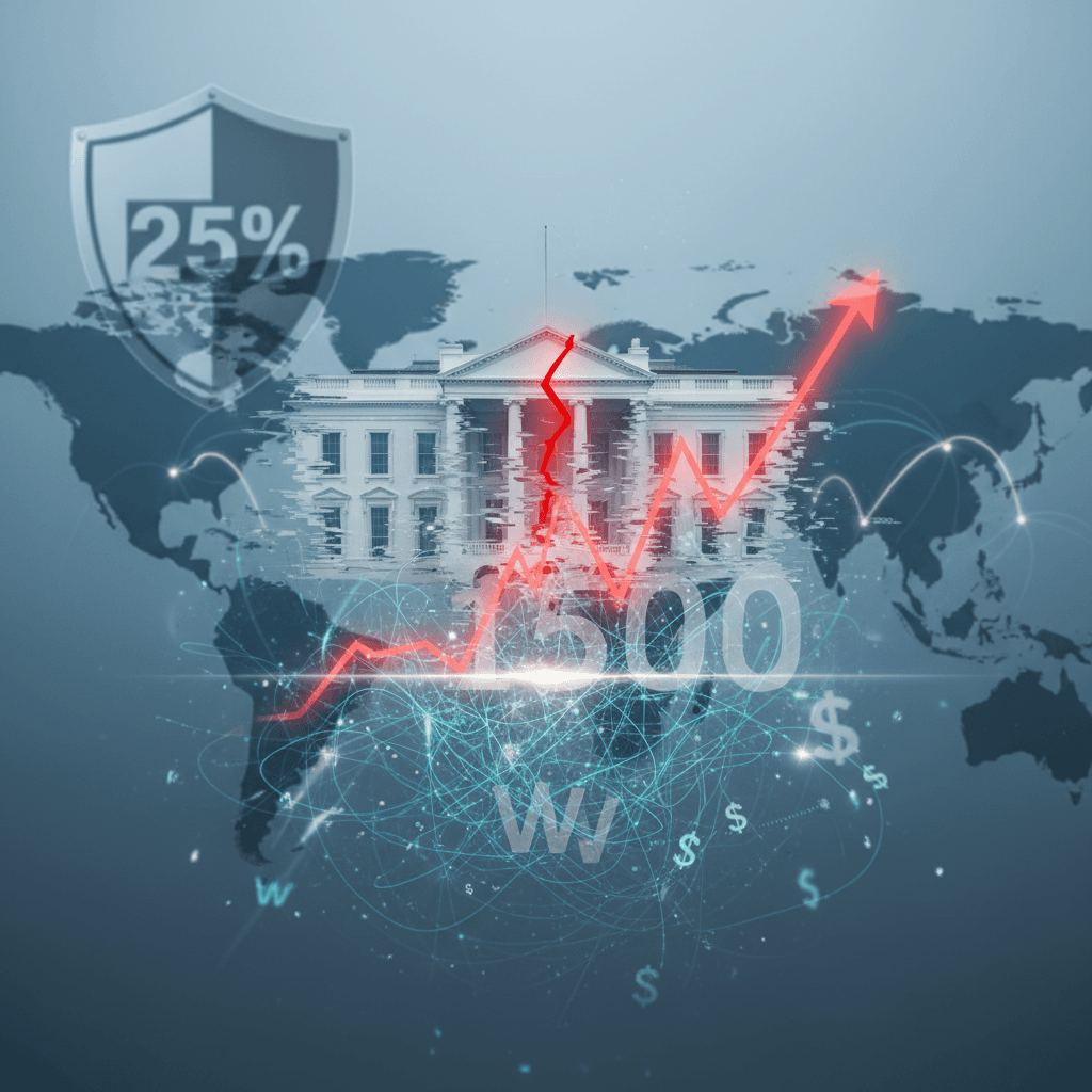 트럼프 한국 관세 25% 폭탄? 영상 지운 백악관과 1500원 뚫린 환율