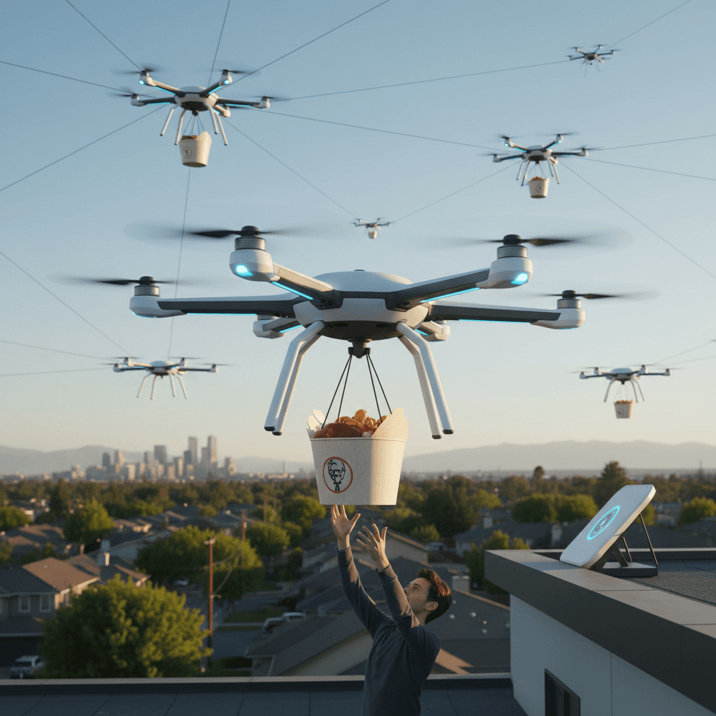 "하늘에서 치킨이 툭" 드론 배송 상용화, 배달료 1400원 시대 여나
