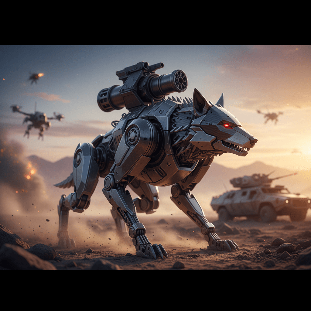 무장형 '늑대로봇' 실전 배치 임박…유탄발사기 단 로봇 전투 개, 위력은?